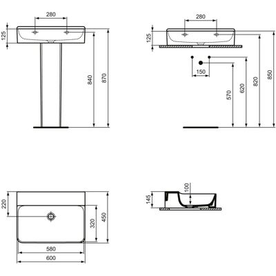 Vas de perete Ideal Standard - 600x450x145mm Alb - Acessório de baie Vas de perete Ideal Standard - 600x450x145mm Alb - Acessório de baie
