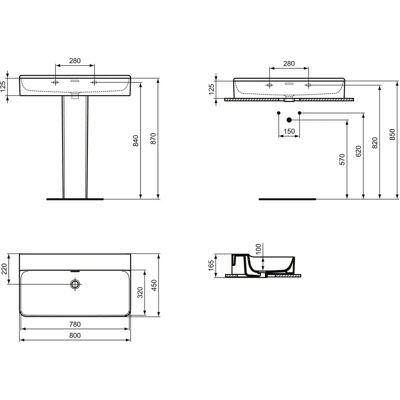 Ideal Standard Conca Keramik-Waschtisch - Badezimmer Waschbecken Ideal Standard Conca Keramik-Waschtisch - Badezimmer Waschbecken