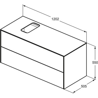 Ideal Standard WTU 120x50.5cm Wandhängender Unterschrank - 2 Auszüge Ideal Standard WTU 120x50.5cm Wandhängender Unterschrank - 2 Auszüge