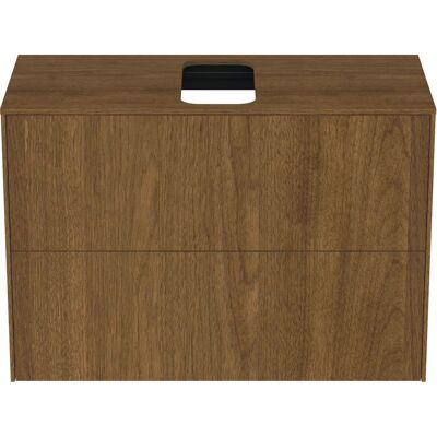 Ideal Standard Walnuss Dunkel Wandhängender Waschtischunterschrank - 2 Auszüge, 80x37x55 cm, Mittig Ideal Standard Walnuss Dunkel Wandhängender Waschtischunterschrank - 2 Auszüge, 80x37x55 cm, Mittig