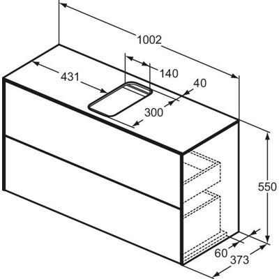 Ideal Standard WTU 100x37cm Waschtisch-Unterschrank - 2 Auszüge Weiß Ideal Standard WTU 100x37cm Waschtisch-Unterschrank - 2 Auszüge Weiß