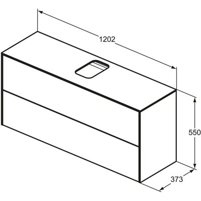 Ideal Standard Waschtisch-Unterschrank T3949Y3 mit 2 Schubladen - Badschrank Ideal Standard Waschtisch-Unterschrank T3949Y3 mit 2 Schubladen - Badschrank