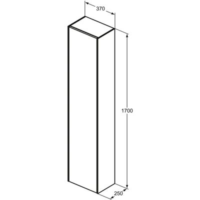 Ideal Standard T3955Y6 Hochschrank - 1 Tür, 370x250x1700 mm, Eiche hell Ideal Standard T3955Y6 Hochschrank - 1 Tür, 370x250x1700 mm, Eiche hell