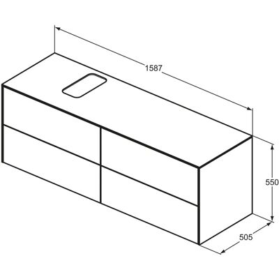 Ideal Standard Conca 4-Schubladen Wandhängender Waschtischunterschrank Ideal Standard Conca 4-Schubladen Wandhängender Waschtischunterschrank