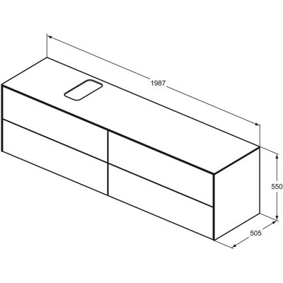 Ideal Standard Waschtisch-Unterschrank T3992Y6 mit 4 Auszügen - Badezimmer Unterschrank Ideal Standard Waschtisch-Unterschrank T3992Y6 mit 4 Auszügen - Badezimmer Unterschrank