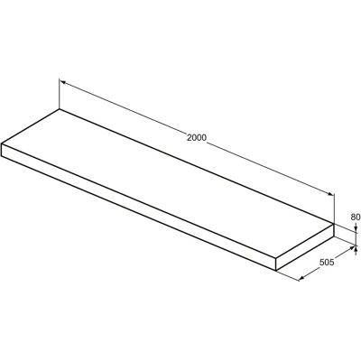 Ideal Standard Konsole T4000Y6 - Konsole 2000mm, Eiche Ideal Standard Konsole T4000Y6 - Konsole 2000mm, Eiche
