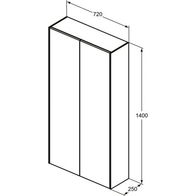 Ideal Standard Hochschrank Conca - 2 Türen, Eiche hell Ideal Standard Hochschrank Conca - 2 Türen, Eiche hell