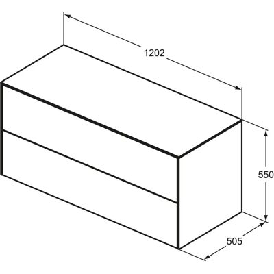 Ideal Standard T4324Y1 Waschtischunterschrank - 2 Auszüge - Ohne Ausschnitt Ideal Standard T4324Y1 Waschtischunterschrank - 2 Auszüge - Ohne Ausschnitt