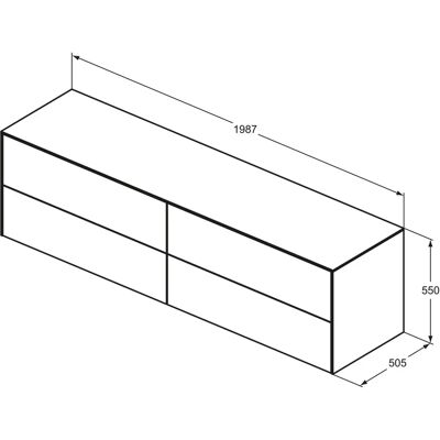 Ideal Standard Waschtischunterschrank Conca - 4 Auszüge - 1987x505x550 mm Ideal Standard Waschtischunterschrank Conca - 4 Auszüge - 1987x505x550 mm