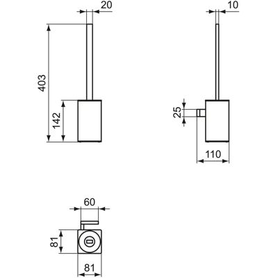 Ideal Standard - WC-Bürstengarnitur - Wandhängend, Rechteckig, Chrom Ideal Standard - WC-Bürstengarnitur - Wandhängend, Rechteckig, Chrom