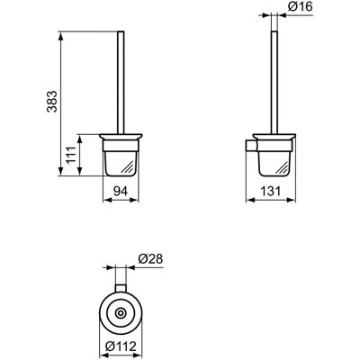 Ideal Standard - WC-Bürstengarnitur Conca, rund, mit Wandhalterung Ideal Standard - WC-Bürstengarnitur Conca, rund, mit Wandhalterung