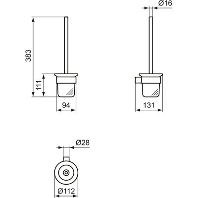 Ideal Standard - Runde WC-Bürstengarnitur mit Wandmontage Ideal Standard - Runde WC-Bürstengarnitur mit Wandmontage
