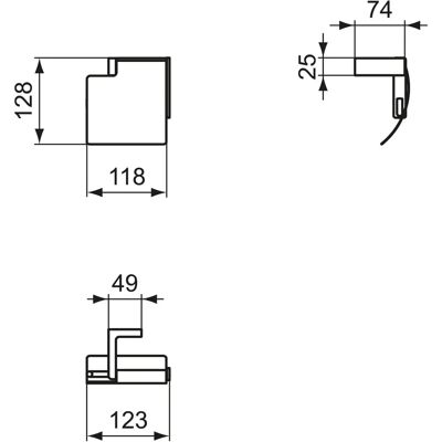 Ideal Standard Conca Cube Papierrollenhalter - Wandmontage, Chrom Ideal Standard Conca Cube Papierrollenhalter - Wandmontage, Chrom