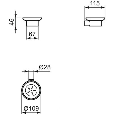 Ideal T4509A5 - Runde magnetische Glas Seifenschale Ideal T4509A5 - Runde magnetische Glas Seifenschale