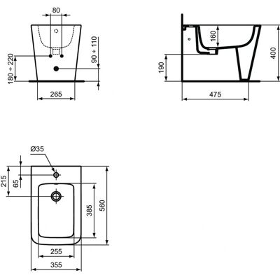 Ideal Standard T368901 Wandbidet Weiß Ideal Standard T368901 Wandbidet Weiß