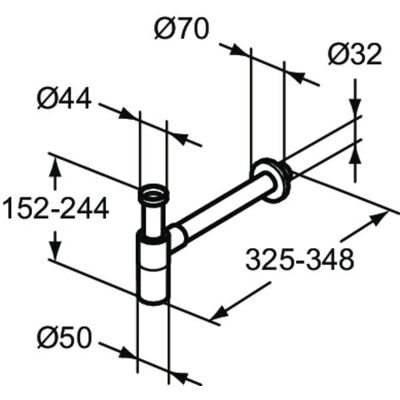 Ideal Siphon 75mm gebürstetes Gold - Waschbeckenablauf Ideal Siphon 75mm gebürstetes Gold - Waschbeckenablauf