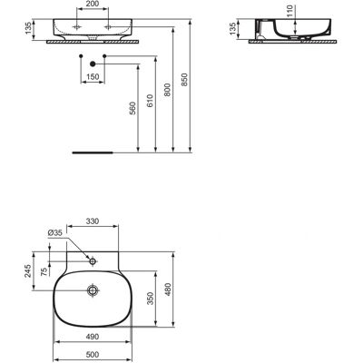 Ideal Standard T439001 Weiß Waschtisch - Waschtisch Ideal Standard T439001 Weiß Waschtisch - Waschtisch