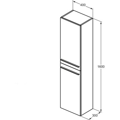 Ideal Standard T5260 Carbongrau Dulap de Perete cu 2 Uși - Hochschrank Ideal Standard T5260 Carbongrau Dulap de Perete cu 2 Uși - Hochschrank