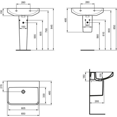 Ideal Standard Weiß Keramik Waschtisch - 650x480x180 mm Ideal Standard Weiß Keramik Waschtisch - 650x480x180 mm
