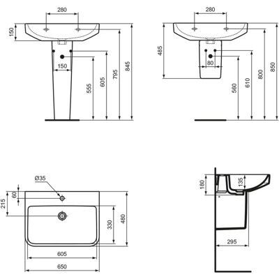 Ideal Standard Weiß i.life B Keramikwaschtisch - Waschtisch Ideal Standard Weiß i.life B Keramikwaschtisch - Waschtisch