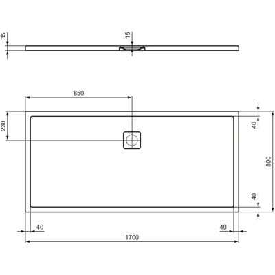 Ideal Standard T5431FO Brausewanne - Rechteckig, 1700x800mm Ideal Standard T5431FO Brausewanne - Rechteckig, 1700x800mm