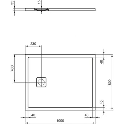 Ideal Standard Flat Evo Tava de Duș - Dreptunghiulară, Alb, 1000x800x35mm Ideal Standard Flat Evo Tava de Duș - Dreptunghiulară, Alb, 1000x800x35mm