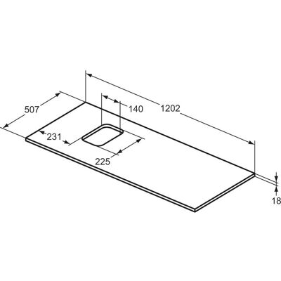 Ideal Standard i.life B Reversibler Ausschnitt Waschtischplatte - Waschtischplatte Ideal Standard i.life B Reversibler Ausschnitt Waschtischplatte - Waschtischplatte