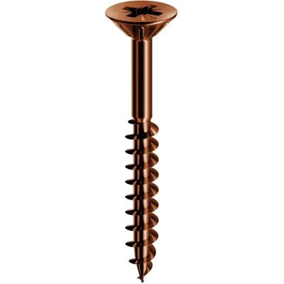 BRICODEASTORE Viti vite pannello con testa svasata, acciaio bronzato - ø mm.4x35, filetto mm.20 - Fissaggio BRICODEASTORE Viti vite pannello con testa svasata, acciaio bronzato - ø mm.4x35, filetto mm.20 - Fissaggio