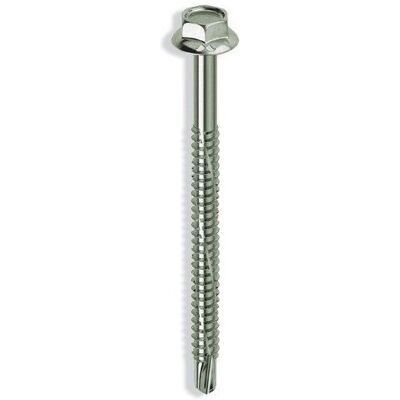 Vite autoperforante rivestita in cromo Mustad - Testa esagonale - 6,3x150mm Vite autoperforante rivestita in cromo Mustad - Testa esagonale - 6,3x150mm