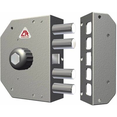 Serratura di Sicurezza CAPALDO con Scrocco e 4 Catenacci - Chiusura Laterale - 60mm Entrata Serratura di Sicurezza CAPALDO con Scrocco e 4 Catenacci - Chiusura Laterale - 60mm Entrata
