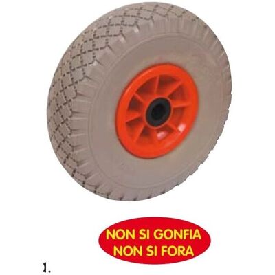 NBRAND Ruota per carrello - Poliuretano antiforatura, 260x85 mm, mozzo in nylon NBRAND Ruota per carrello - Poliuretano antiforatura, 260x85 mm, mozzo in nylon
