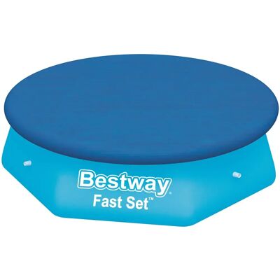 Telo copripiscina Bestway 244cm PVC Fori di drenaggio Corde di fissaggio Telo copripiscina Bestway 244cm PVC Fori di drenaggio Corde di fissaggio