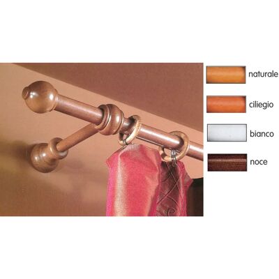 Barra per Tende in Legno Ciliegia - 23mm, 160cm, Supporti 15cm Barra per Tende in Legno Ciliegia - 23mm, 160cm, Supporti 15cm