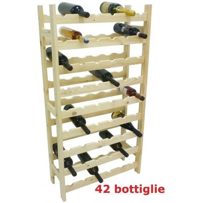 Vivai Scifo Store Cantinetta in pino - 42 bottiglie - Legno naturale Vivai Scifo Store Cantinetta in pino - 42 bottiglie - Legno naturale