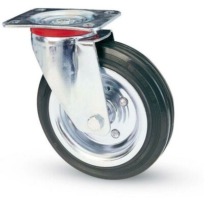 Capaldo 125x38 Gummi Industrie Rad - Drehplatte Max 100kg Capaldo 125x38 Gummi Industrie Rad - Drehplatte Max 100kg
