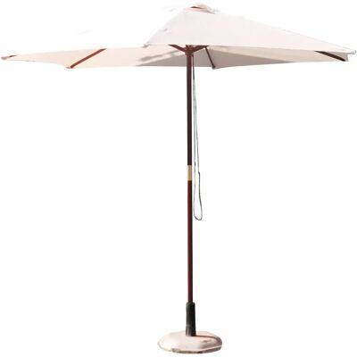 Parasol rond en bois Capaldo - 250cm - Blanc écru - Publicité Parasol rond en bois Capaldo - 250cm - Blanc écru - Publicité
