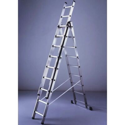Escalera telescópica de aluminio Capaldo 7+7+7 peldaños 198-420cm Escalera telescópica de aluminio Capaldo 7+7+7 peldaños 198-420cm