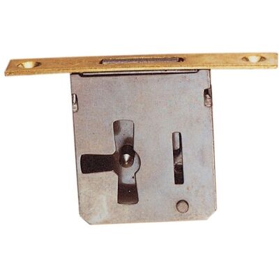 Cerradura de Mueble Capaldo - 12/R MM.40 - Hierro con Latón - Derecha Cerradura de Mueble Capaldo - 12/R MM.40 - Hierro con Latón - Derecha