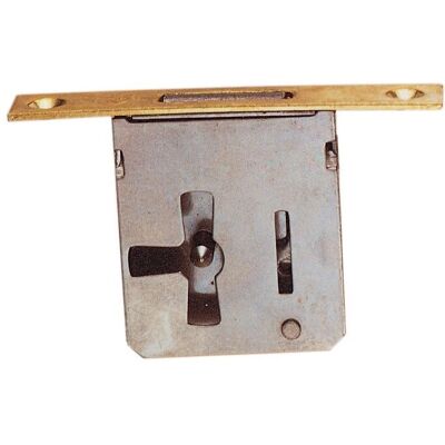 Cerradura de Muebles Capaldo - Modelo 12/R - Entrada 50mm Derecha - Bronce Cerradura de Muebles Capaldo - Modelo 12/R - Entrada 50mm Derecha - Bronce