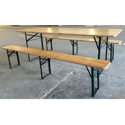 Set Bar Esterno in Legno Pieghevole Capaldo - 220x80x76cm Set Bar Esterno in Legno Pieghevole Capaldo - 220x80x76cm