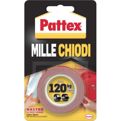 Pattex Millechiodi Tape - Cinta doble cara resistente para montaje Pattex Millechiodi Tape - Cinta doble cara resistente para montaje