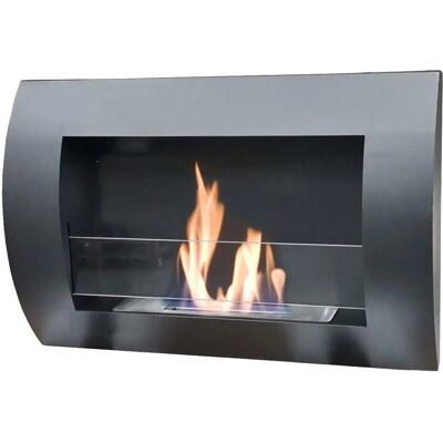 Camino Bioetanolo da Parete FERLIVING 3,5 kW Nero 63x15,5x45 cm Camino Bioetanolo da Parete FERLIVING 3,5 kW Nero 63x15,5x45 cm