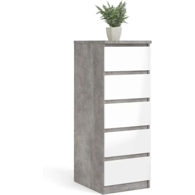 Cómoda moderna de dormitorio en blanco y cemento - MondoViro Cómoda moderna de dormitorio en blanco y cemento - MondoViro