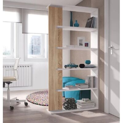 Fores Habitat Alida 90x25xh180 Libreria Rovere Bianco - Libreria Fores Habitat Alida 90x25xh180 Libreria Rovere Bianco - Libreria