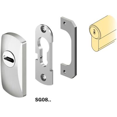 DISEC Protezione Cilindro Silver - SG08 - per Porte in Ferro, Alluminio e PVC DISEC Protezione Cilindro Silver - SG08 - per Porte in Ferro, Alluminio e PVC