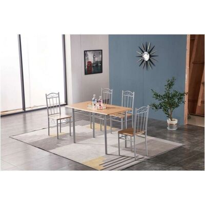 FERRAMENTA1.COM Set Sala Da Pranzo Legno Chiaro - Tavolo con 4 Sedie FERRAMENTA1.COM Set Sala Da Pranzo Legno Chiaro - Tavolo con 4 Sedie