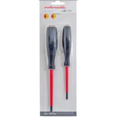 Set di cacciaviti Intercable PH1 PH2 Sottile Isolato per Quadri Elettrici Set di cacciaviti Intercable PH1 PH2 Sottile Isolato per Quadri Elettrici