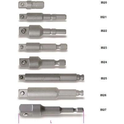 Adattatore albero esagonale 5/16" Beta 892/6 - 3/8" di azionamento Adattatore albero esagonale 5/16" Beta 892/6 - 3/8" di azionamento