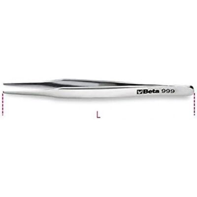 Pinzetta a molla Beta 115mm punte piatte arrotondate Pinzetta a molla Beta 115mm punte piatte arrotondate