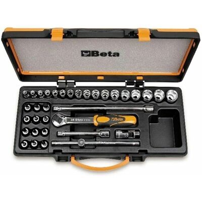 Beta Steckschlüssel-Set - 17 Steckdosen, 12 Schrauber, 5 Zubehör - 3/8" Beta Steckschlüssel-Set - 17 Steckdosen, 12 Schrauber, 5 Zubehör - 3/8"